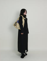 Stutch Solid Wool Long Coat (Lining Fleece-lined)