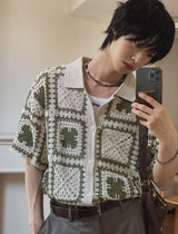 クローバークロシェ半袖カーディガン