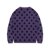 XTK160 ドットVネックニットカーディガン (PURPLE)