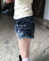 Deep blue denim shorts