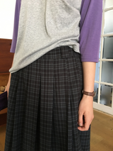 YWD PLAID PLEATS SKIRT (3color)