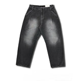Curved Out Denim Pants (2 Colors)