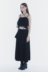 マーメイドフリルトップ black