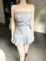  Backless top pleats mini ops (2color)