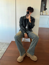 ASCLO Slab Slim Bootcut Denim Pants