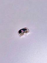 Bold pink heart cubic ring