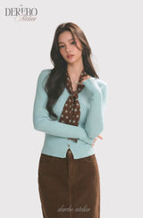 mint dot scarf cardigan
