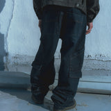 Cargo denim work pants / Deep Indigo