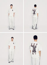 ファジーフォントラビット半袖Tシャツ CREAM