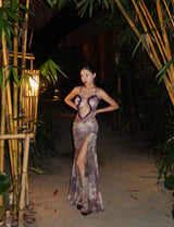 Peppy See-Through Maxi Long Dress
