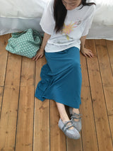 Chiyu Basic Color Banding Long Skirt