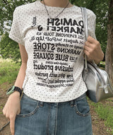 マーケッツドットグラフィックTシャツ_アイボリー