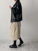Verdi Flap Overfit Leather Blouson