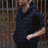 Ugly hooded zip vest / Black