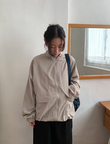 [unisex] PQチェック襟付きウィンドブレーカージャンパー