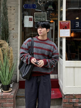 Cozy stripe brush knit