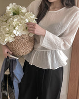 Frill see-through blouse