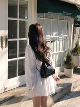 #Diana Ruffle Off Shoulder Shirring Mini Dress