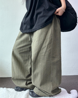 LINEN VIVID STRIPE WIDE PANTS 🩵🍰🌴🤎🖤5COLOR