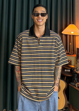 Striped Collar Short-Sleeve T 3COLOR