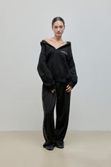 Embroidered Track Pants_Black