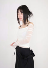 Ara off-Shoulder Mesh Tee
