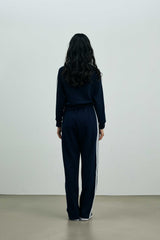 RIBBON JERSEY TRACK PANTS / NAVY