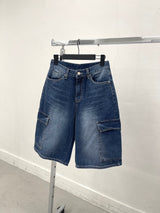 1321. Bermuda demin cargo washing pt (2color)