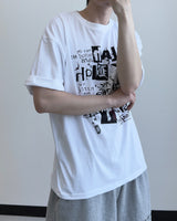 ブラグルプリントオーバーフィットショートスリーブTシャツ