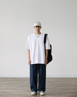 KP DEEP SLIT HALF TEE WH