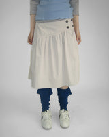 SLOW BUTTON FLARE MIDI SKIRT