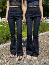 Selvedge denim spandex high waist bootcut pants (Denim)