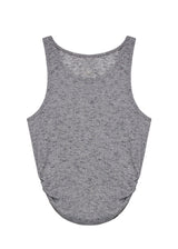 Linen Shirring Sleeveless Top_Dark Grey