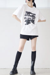 (Unisex) ルーズグラフィティオーバーフィットショートスリーブTシャツ