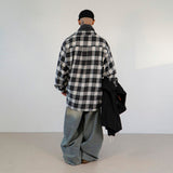 オンブレチェックシャツ (BLACK)