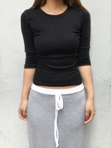 [3/4 Sleeve] Loen Modal Side-Ruched Tee (12c)