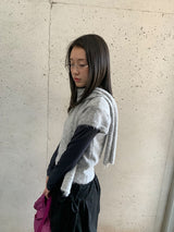 ニップドヘアリーマフラー半袖ニット