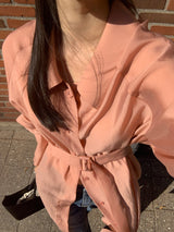 Lessder Organza ベルトドレス