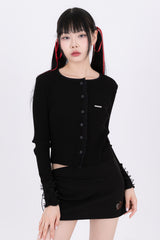 Ribbon Cuffs Cardigan