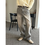 [Unisex] グレーチンウォッシングデニムパンツ