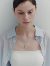 26SS★ [Premium Plating] Volume Square AB(W) Dual Pave Necklace