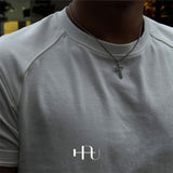 [HFORUS MADE] レイヤーショルダ−マッスルハーフスリーブインブラック