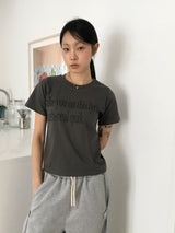 テイキレタリングセミクロップショートスリーブTシャツ