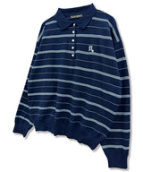 Gothic D Logo Stripe Collar Knit_Navy