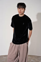 ドロップショルダーベルベット 1/2 T (Black)