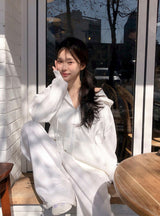 [UNISEX] テリーベーシックルーズフィット2WAYフードジップアップ (4color)
