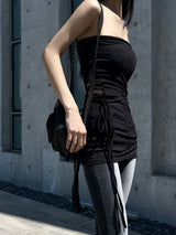 SALE! Side hole long strap sleeveless mini dress (2 colors)