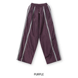 triple track line nylon pants