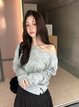 2WAYボタンスリットワンショルダーニット (3color)