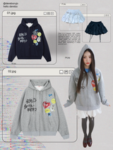 ラブキッチパッチフーディジップアップ